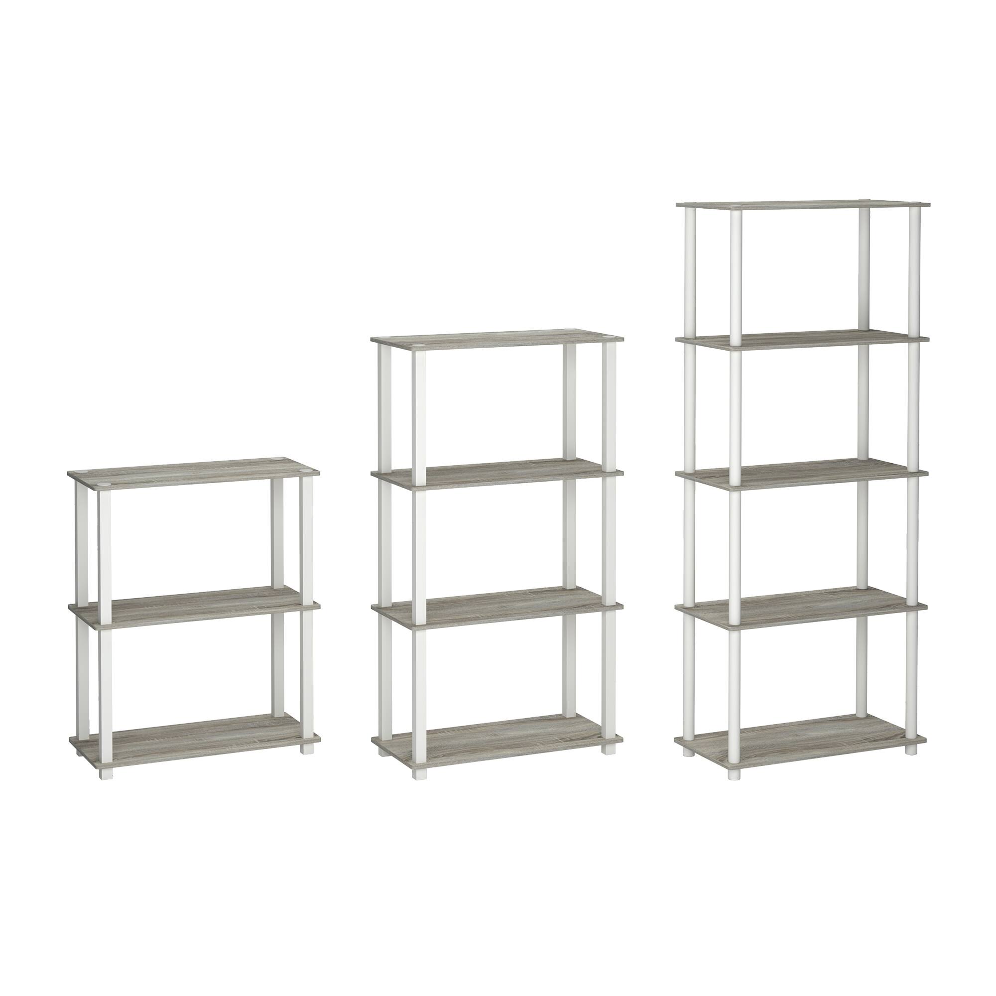 Alt View 4. HOMLUX - 5-Tier 57.4" Open Shelf Bookcase Compact Storage Bookshelf for Living Room Bedroom Office Sonoma Oak & White - Sonoma Oak & White.