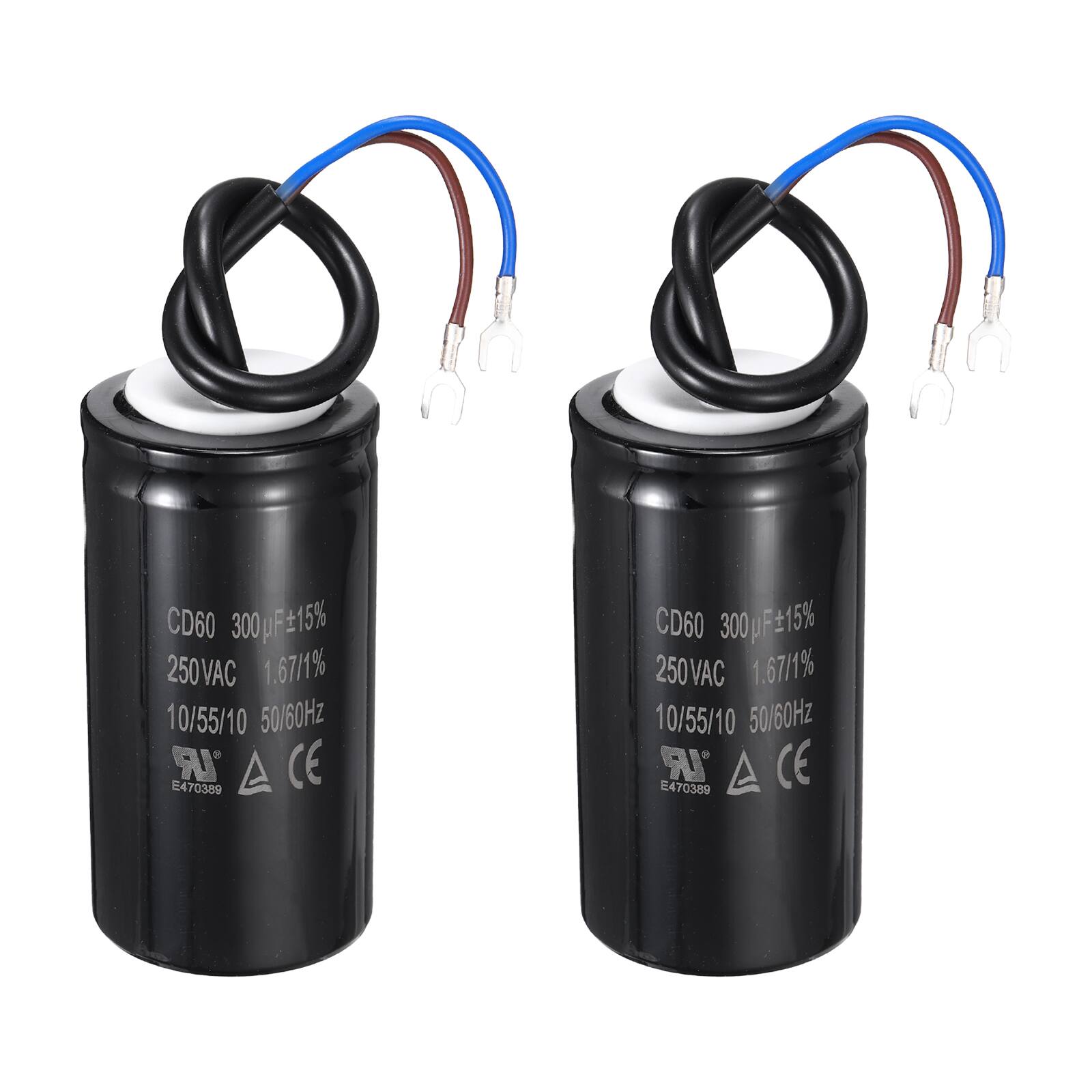 CD60 300 µF ±15% 250VAC 1.67/1% 10/55/10 50/60Hz 470389 LR CE