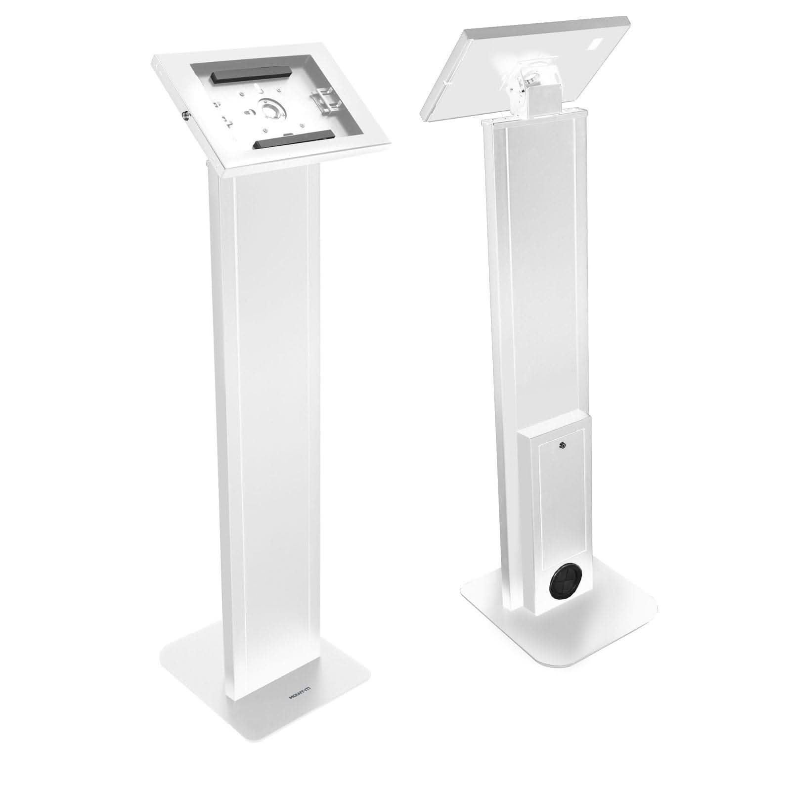 Alt View 6. Mount-It! - Anti‑Theft Floor Standing Tablet Kiosk with Adjustable Viewing & Locking Enclosure Tablets, White - White.