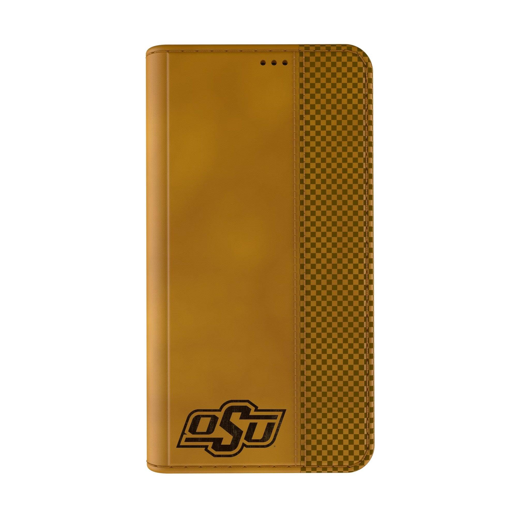 Alt View 1. Keyscaper - Oklahoma State Cowboys Burn Folio iPhone Case - 15 - Brown.