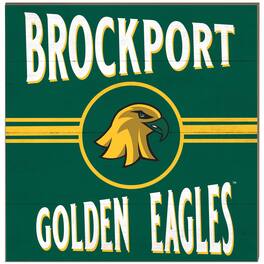 Jardine - SUNY Brockport Golden Eagles 10" x 10" Retro Team Sign - Green