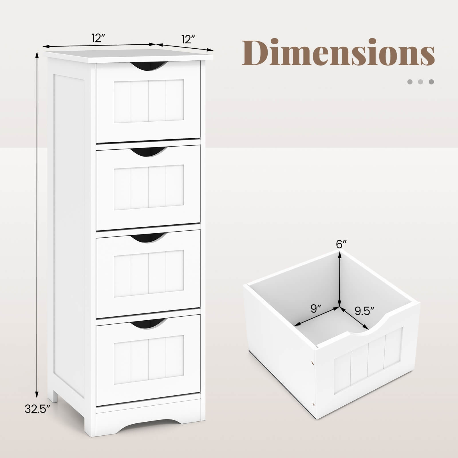 12" x 12"  
Dimensions:  
6" x 9" x 9.5"  
32.5"