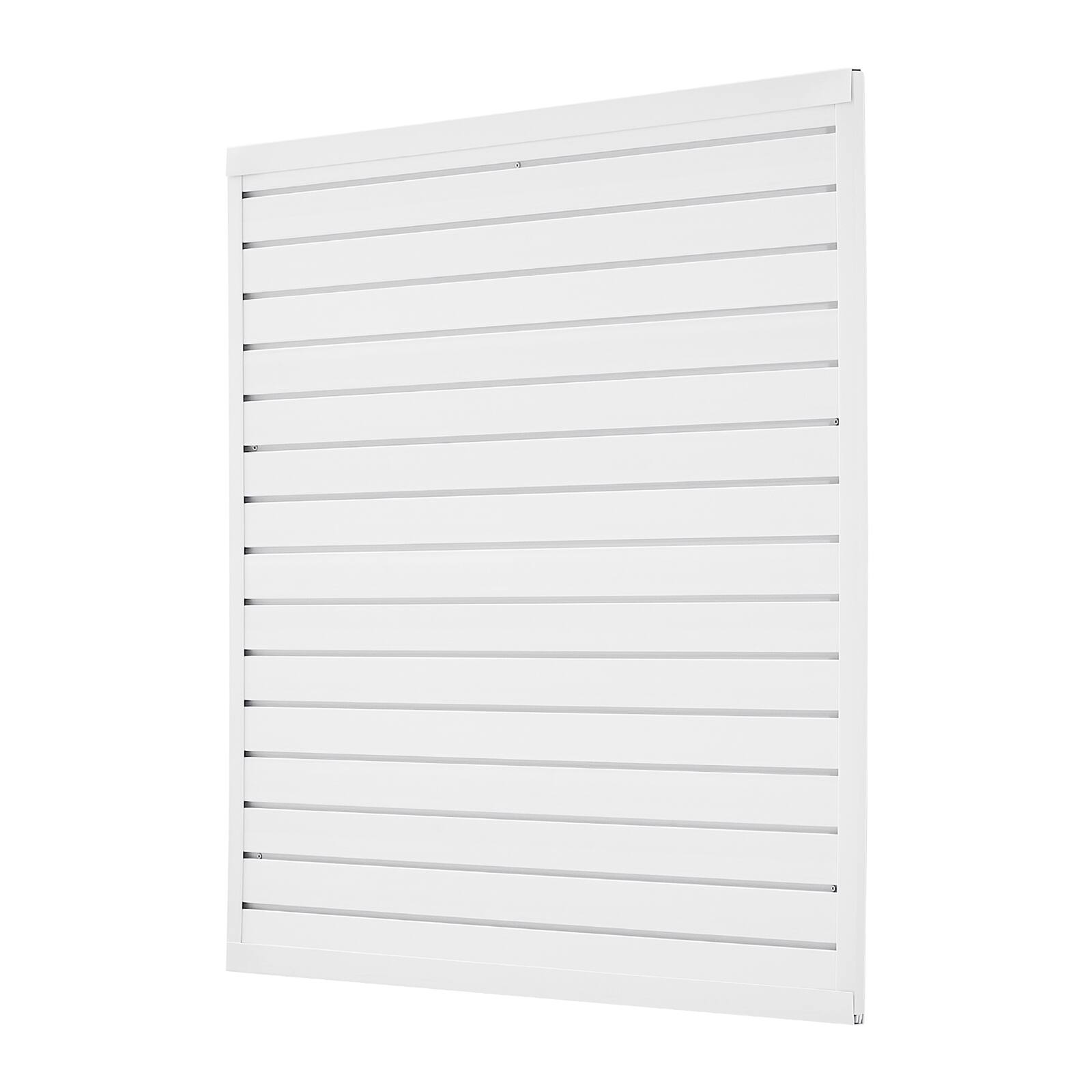 Alt View 5. VEVOR - Slat Wall Paneling, 4 x 4 ft, PVC Garage Slatwall with Modular Design, White Slat Wall Easy-to-Install - White.