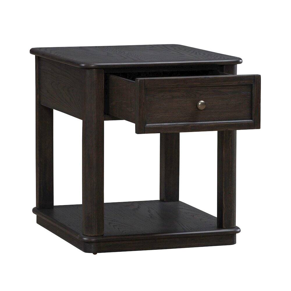 Angle. Liberty Furniture Industries - Wallace End Table for Living Room - Aged Oak - Aged Oak.