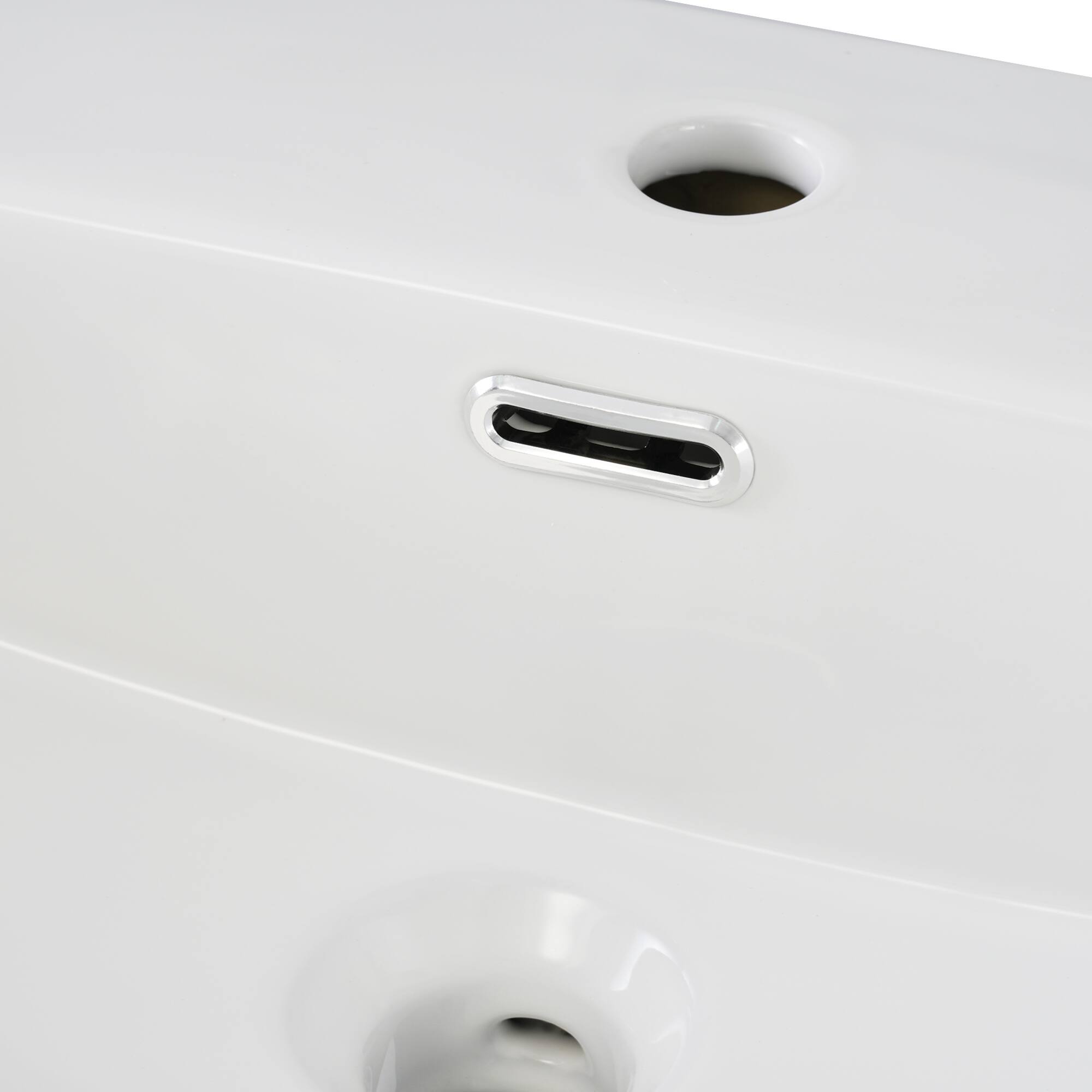 Alt View 9. ELEMENT ACE - Compact bathroom vanity with ceramic sink and storage - Black.