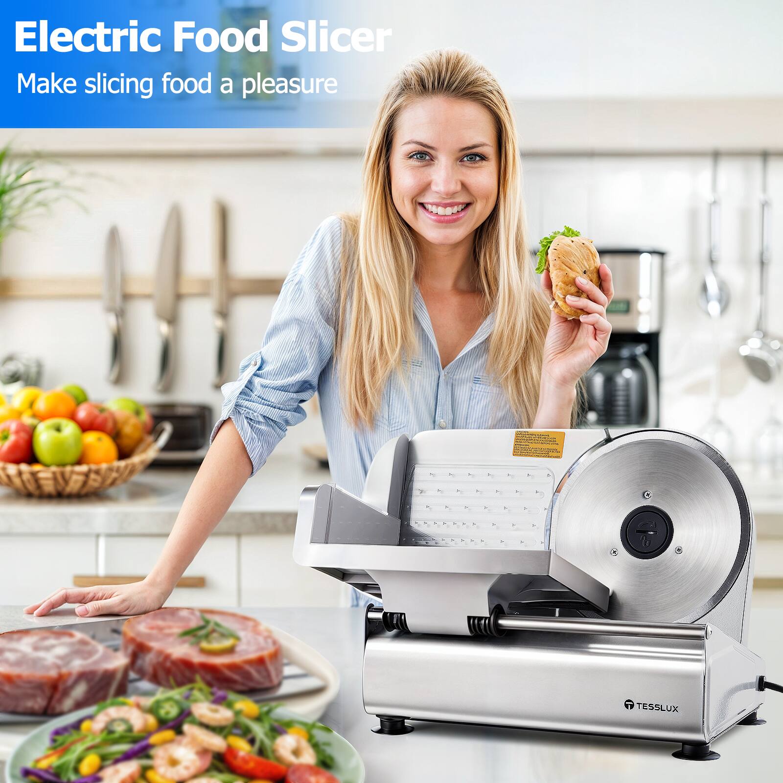 Electric Food Slicer  
Make slicing food a pleasure  

TESSLUX