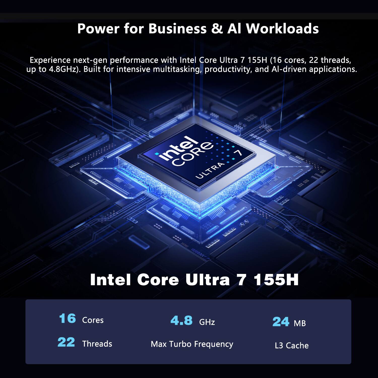 Alt View 2. ASUS - NUC 14 Desktop - Intel Core Ultra 7 155H with 16GB DDR5 RAM - 2TB SSD - Windows 11 Pro - Black - Black.