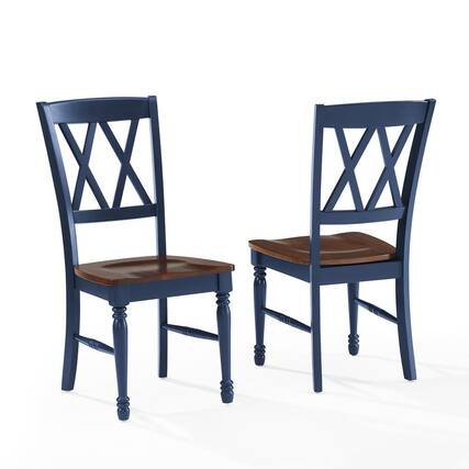 Front. Crosley Furniture - Shelby 2-Piece Dining Chair Set - Blue.