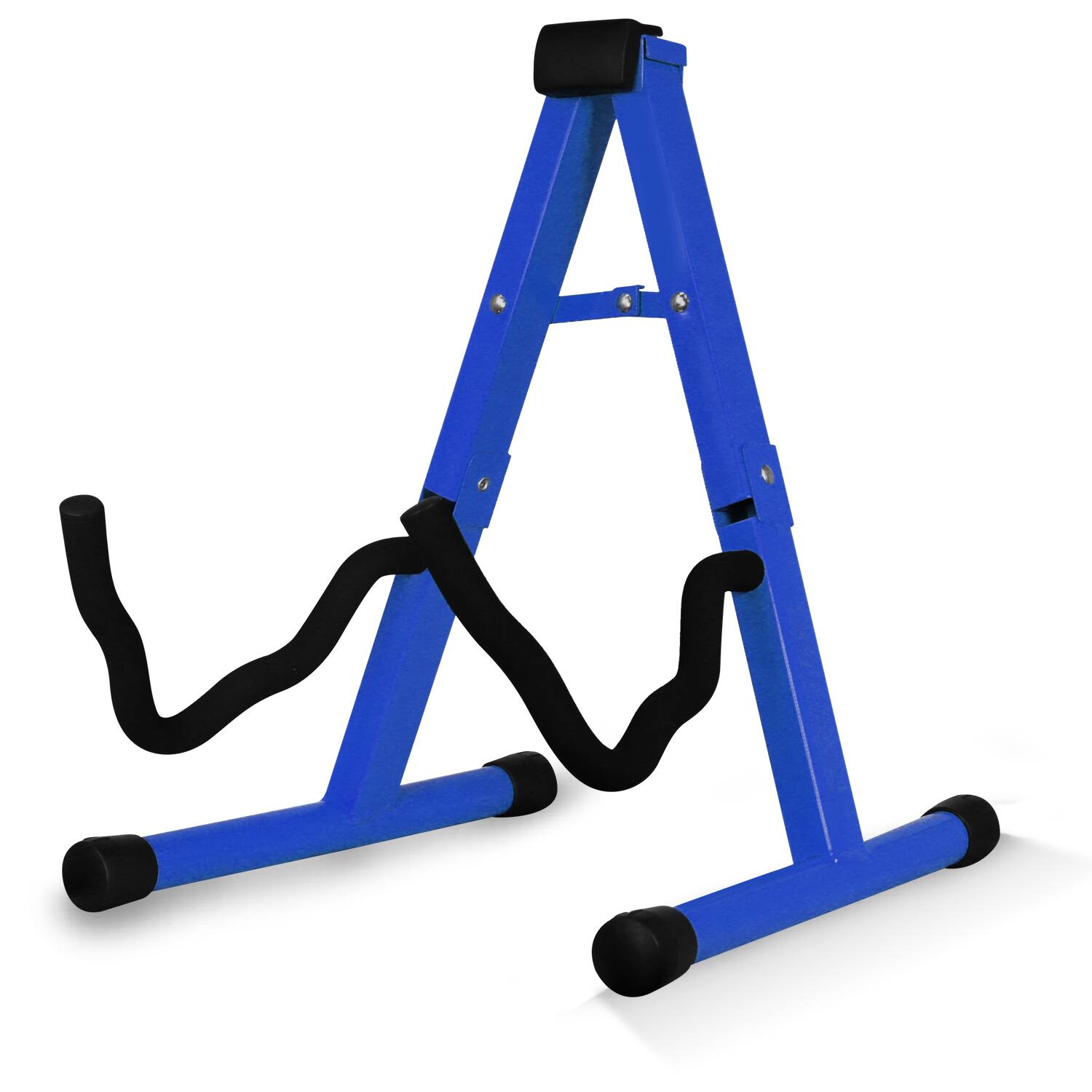 Front. 5 CORE - Guitar Stand A Frame w Foam Arms Rubber Pad for Acoustic Electric Bass-GSS BLU - Blue.