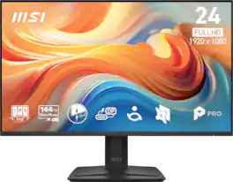 MSI - PRO MP242 E14C 24" IPS LCD FHD 144Hz 1ms FreeSync Buesiness Monitor HDR ready with Built-in Speakers (USB-C ,HDMI) - Black