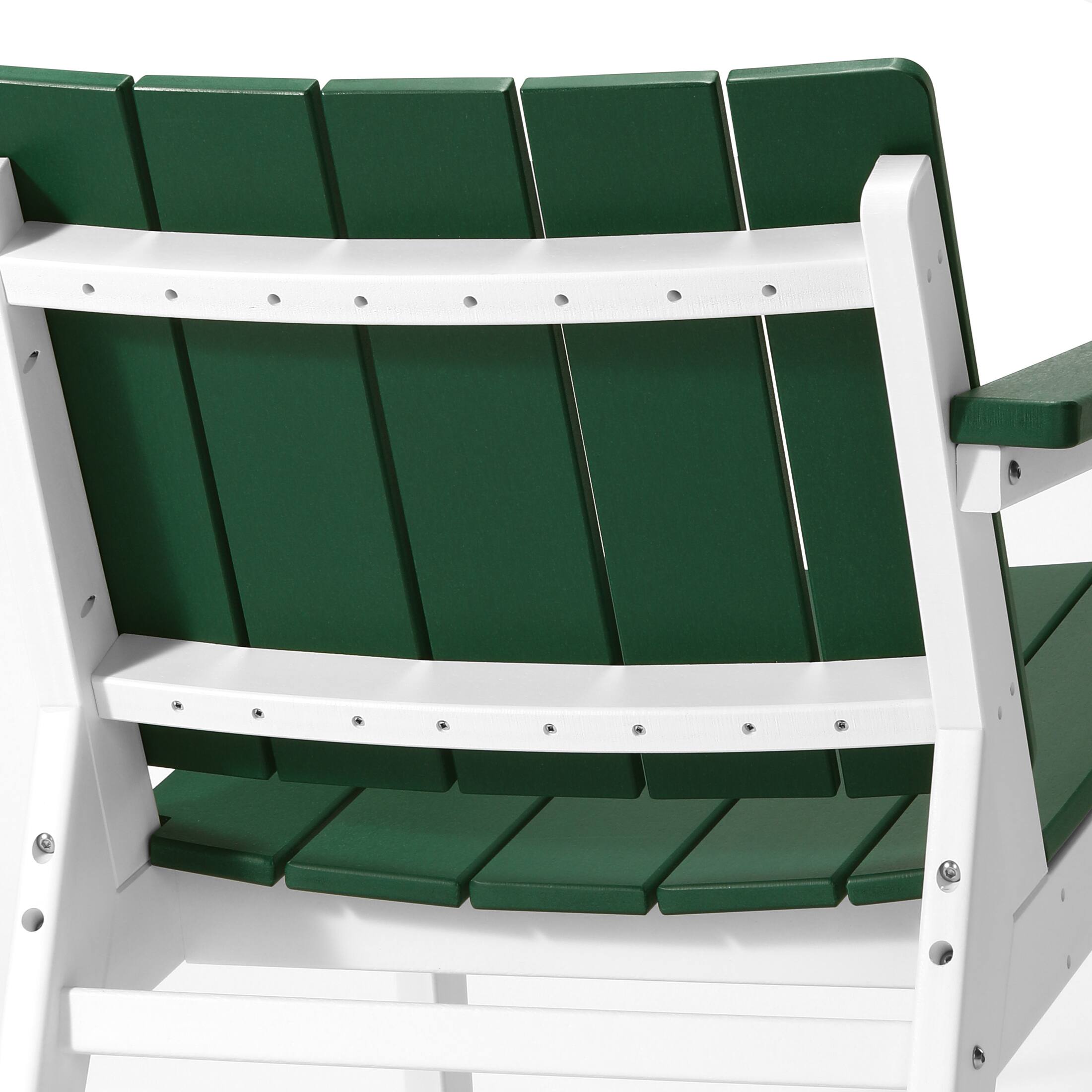 Alt View 5. WestinTrends - WestinTrends Pacifica 3-Piece Outdoor HDPE Conversation Set with Deep Seating Chairs and Round Side Table - White/Dark Green.