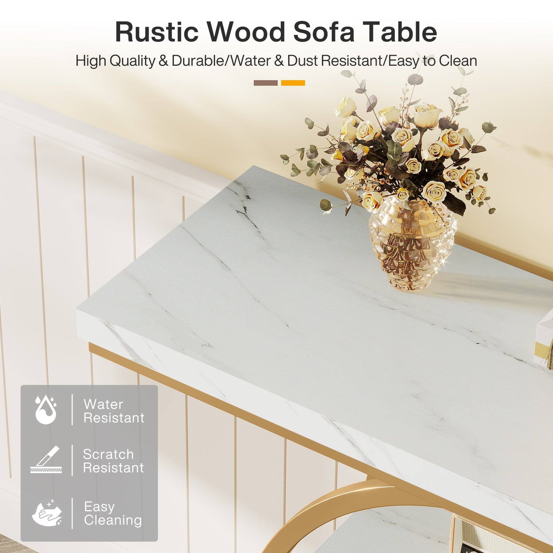 Rustic Wood Sofa Table  
High Quality & Durable/Water & Dust Resistant/Easy to Clean

- Water Resistant
- Scratch Resistant
- Easy Cleaning