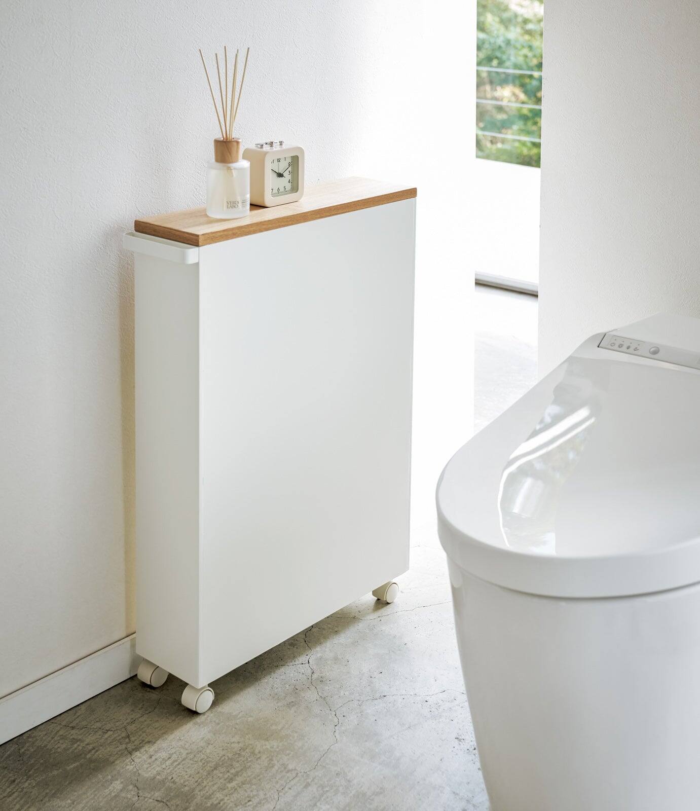 Alt View 3. Yamazaki Home - Rolling Storage Cart (27" H)  - Steel - Wit.