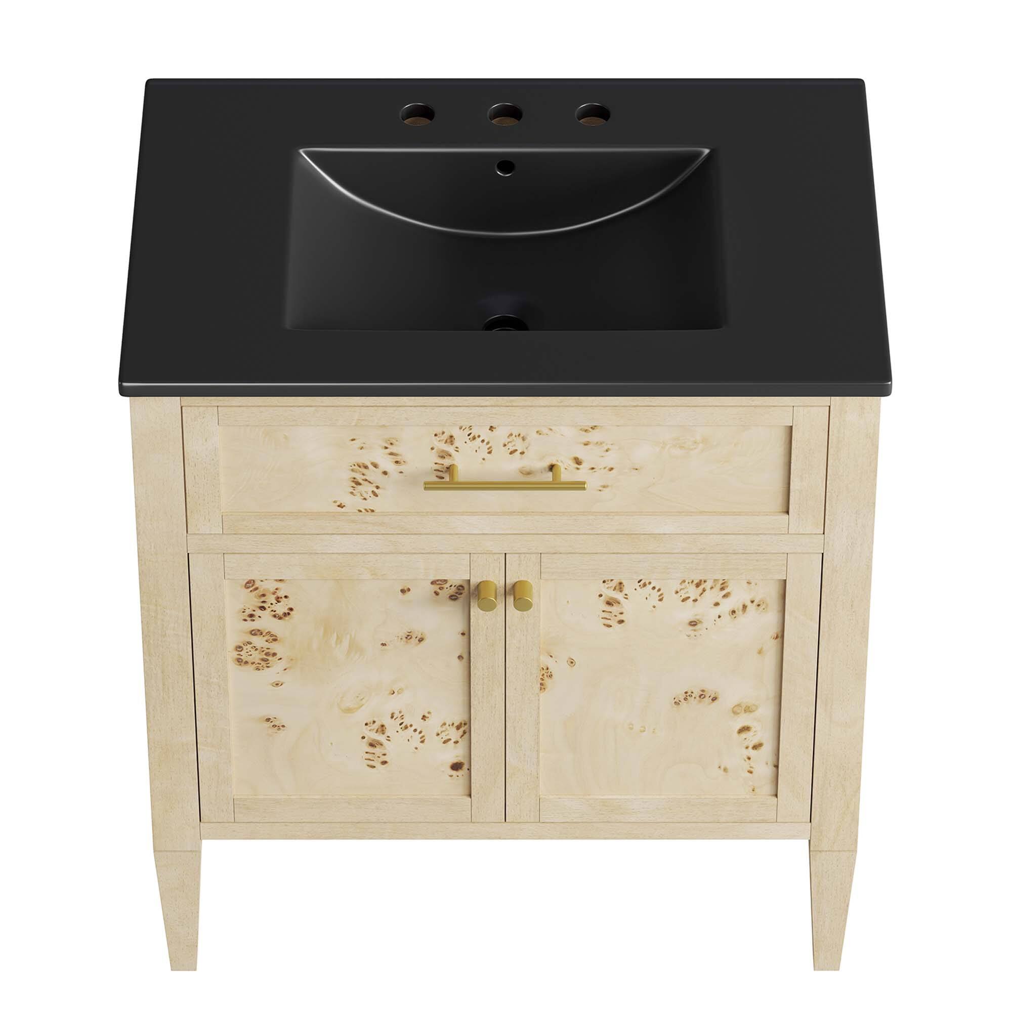 Alt View 6. Modway - Elysian Bathroom Vanity Basin Included by Modway - Black Burl.