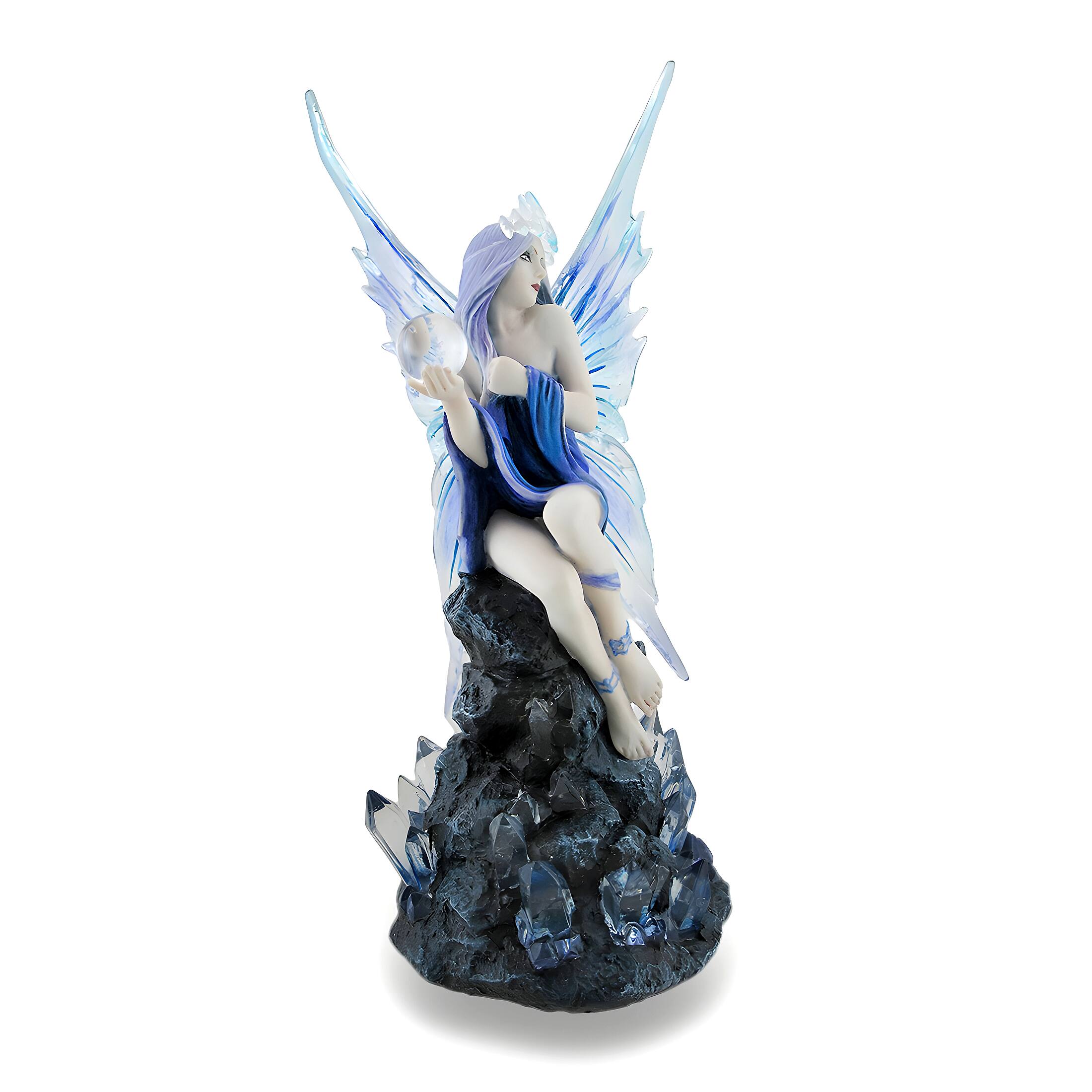 Alt View 1. Veronese Design - Anne Stokes Blue and Purple Stargazer Fairy Statue - Purple.