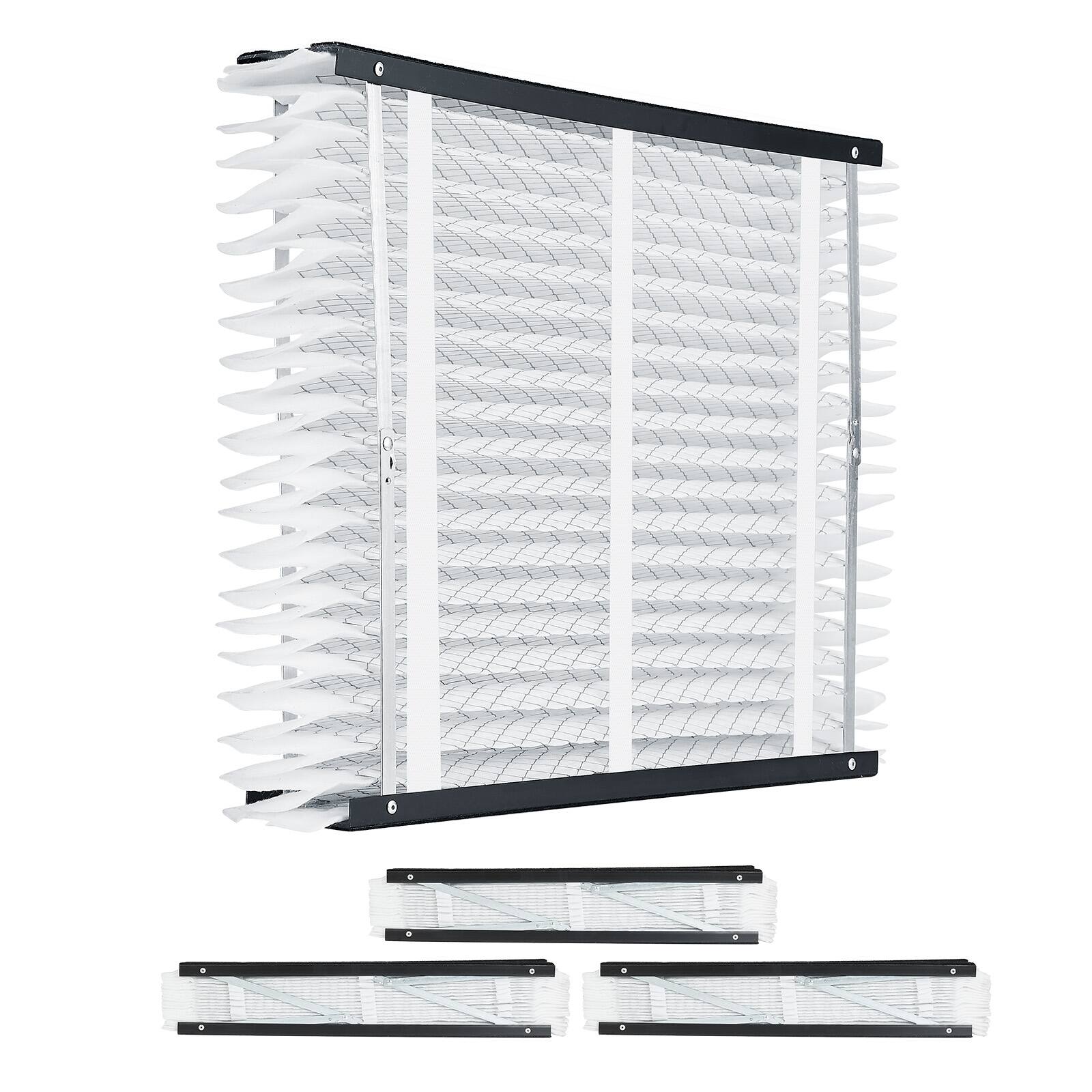 Alt View 5. VEVOR - 20 x 25 x 4 Furnace Filter, MERV 11 HVAC Ac Filters,12-Month Electrostatic Pleated Air Conditioner Filters - Black and White.