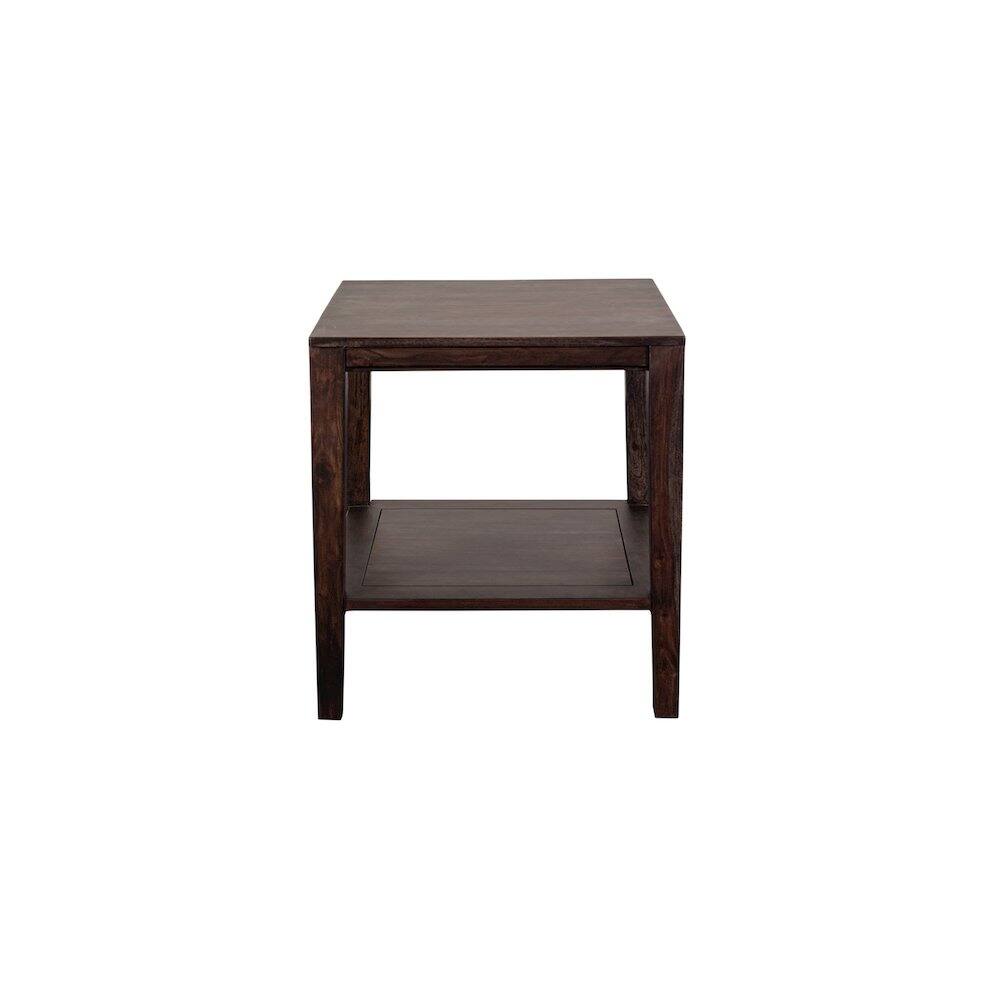 Back. Porter Designs - Fall River Solid Sheesham Wood End Table - Gray.