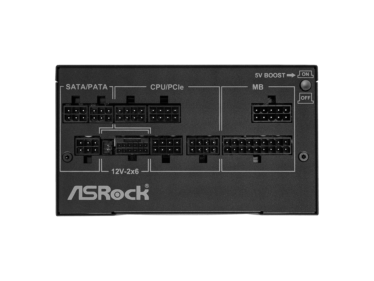 5V BOOST ON SATA/PATA CPU/PCle MB OFF 1 S - . 12V-2x6 ASRock