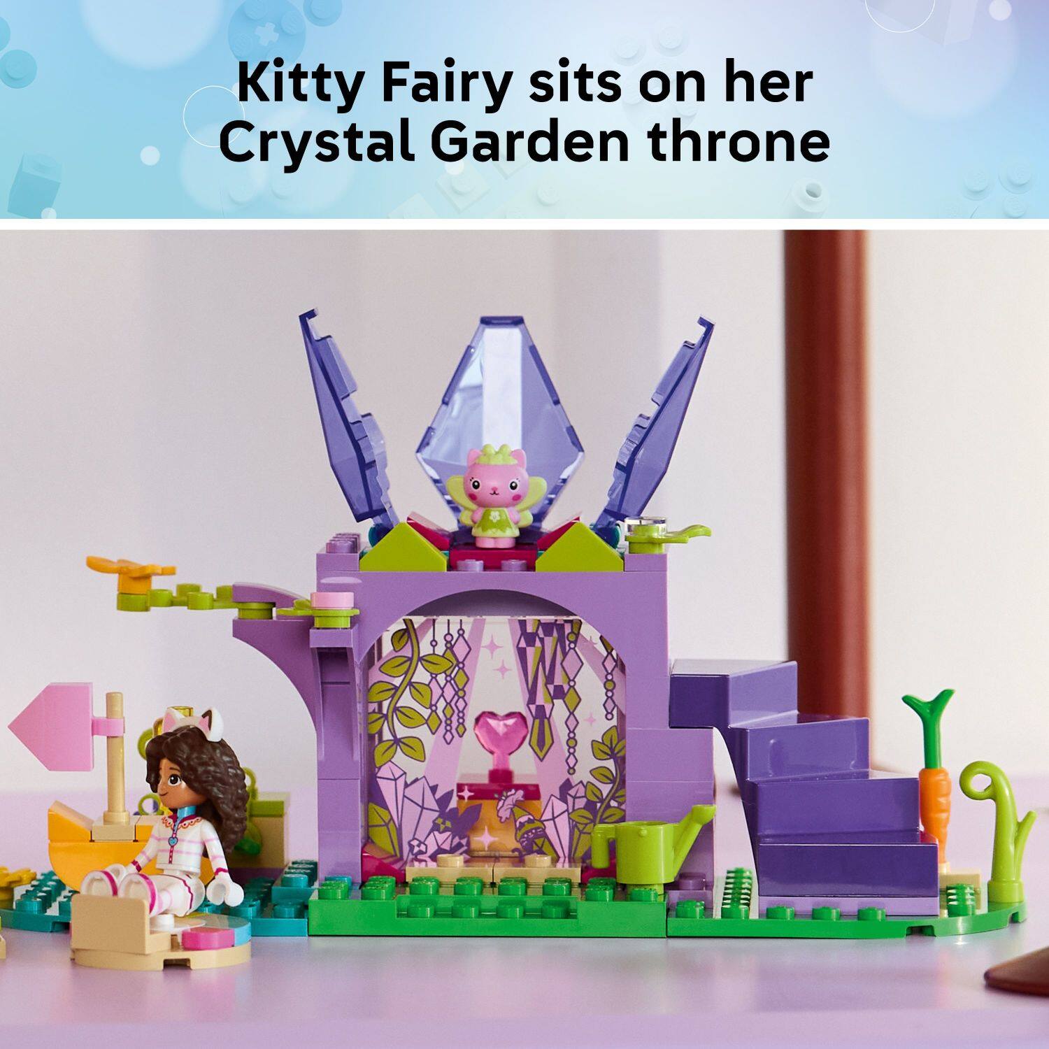Kitty Fairy sits on her Crystal Garden throne.