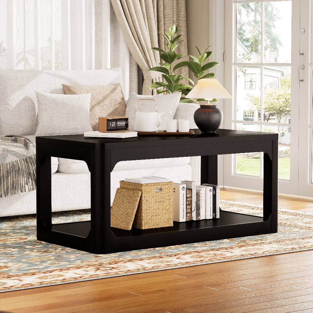 Alt View 3. Loheer - Loheer 3-Piece Coffee Table Set Modern Black Living Room Tables - Black.