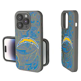 Keyscaper - NFL - Los Angeles Chargers Paisley iPhone Soft Touch Case - 15 - Gray