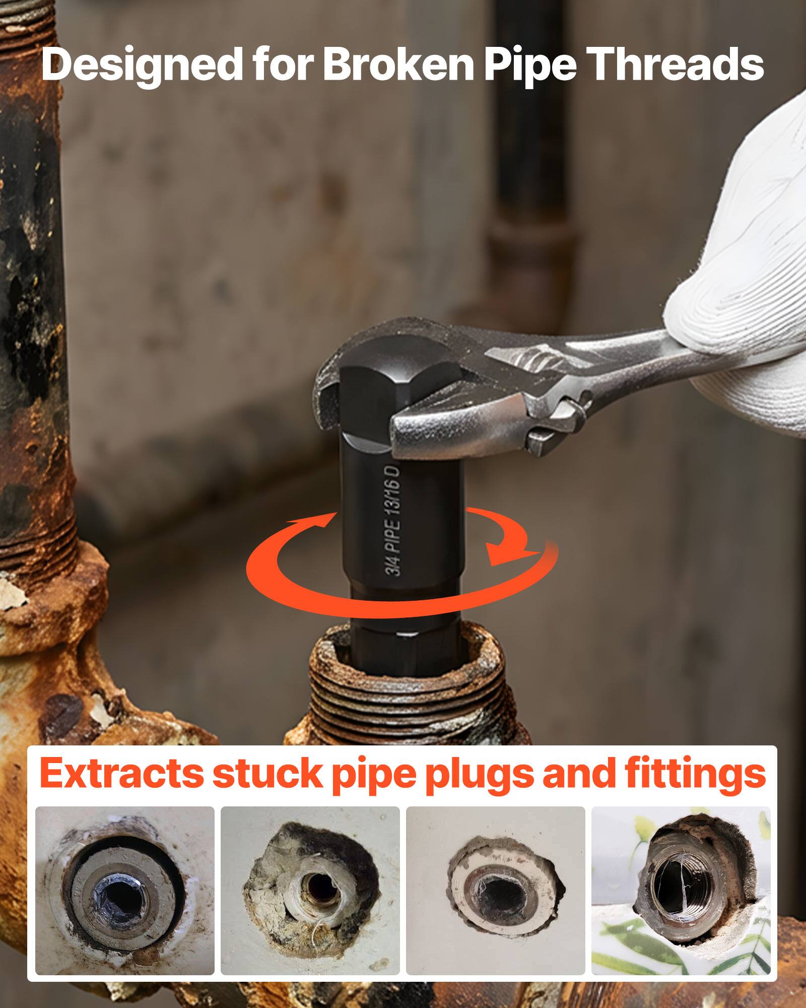 Designed for Broken Pipe Threads

3/4 PIPE 13/160 D

Extracts stuck pipe plugs and fittings
