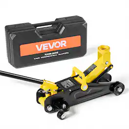 VEVOR - Low Profile Floor Jack, 1.5 Ton (3300 lbs) Capacity, Steel Racing Floor Jack with Single Piston Quick Lift Pump - Black;Yellow