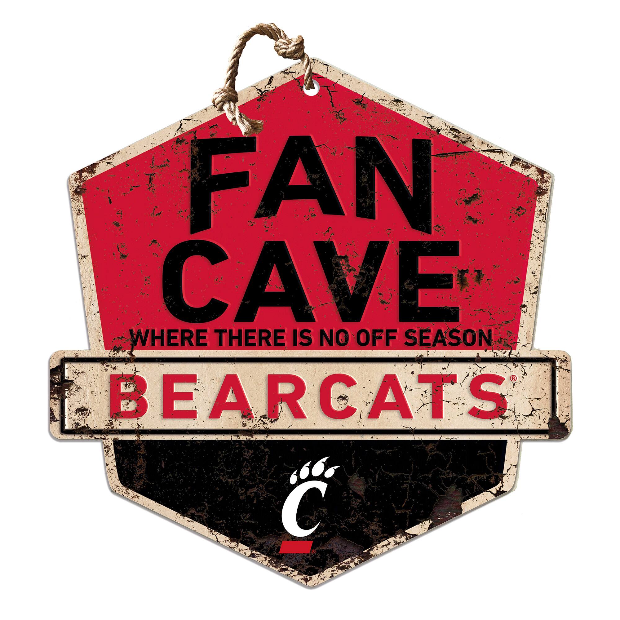 Jardine - Cincinnati Bearcats 20'' x 20'' Fan Cave Badge Sign - Red