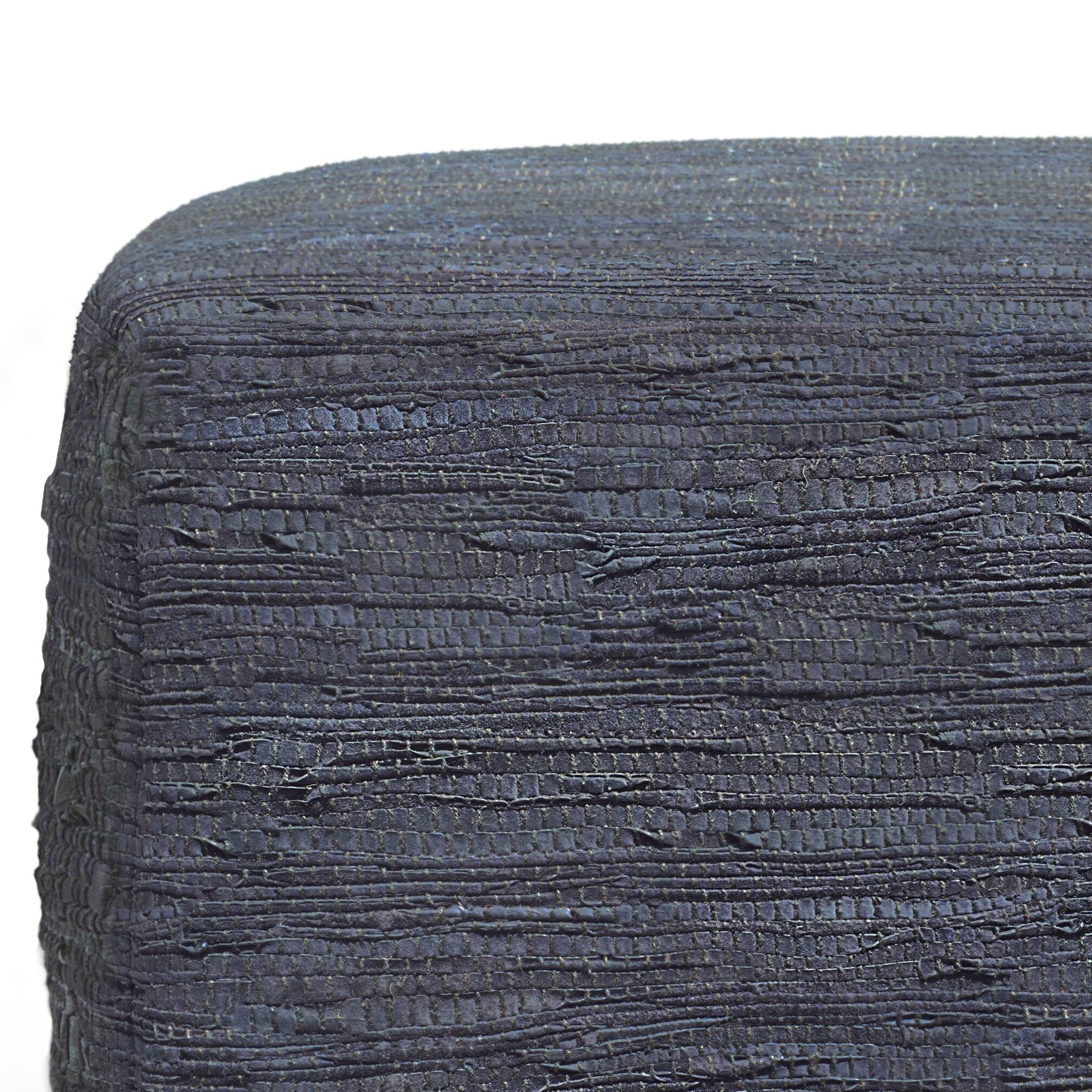 Alt View 12. Simpli Home - Fredrik Square Pouf - Dark Blue.