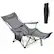 Front. Costway - Folding Camping Chair with Detachable Footrest for Fishing, Camp, Picnics Grey - Gray.