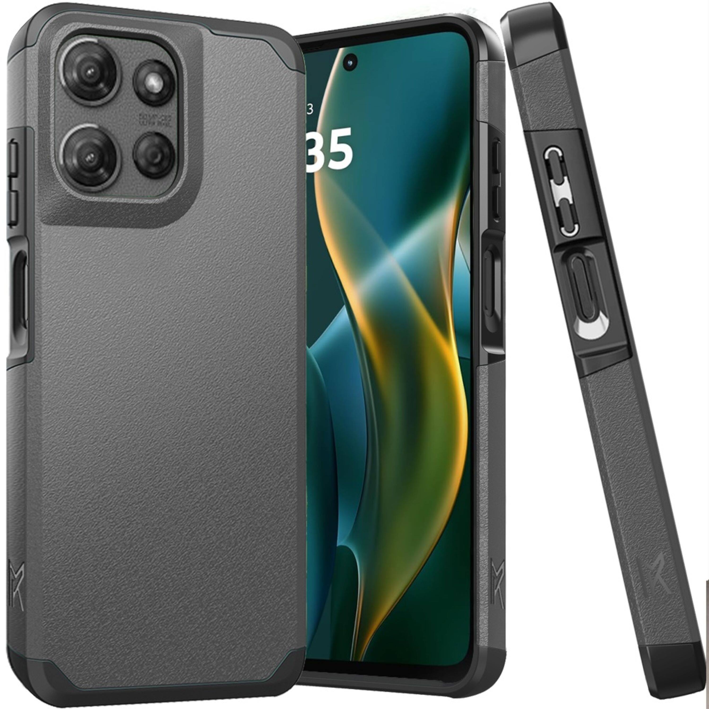 Front. Kitcheniva - Strong Shockproof Hybrid Magnetic Mount Ready Phone Cover For Moto G Stylus 2026/2025 Charcoal Grey - Dark Gray.