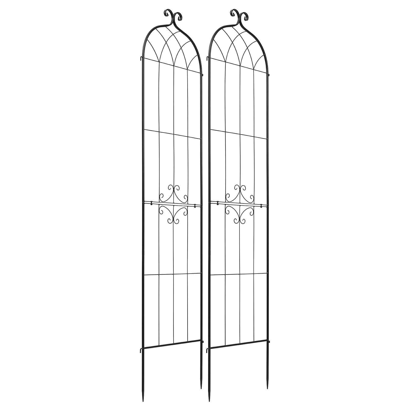 Alt View 5. VEVOR - Garden Trellis, 87 x 20 inch Rose Trellis, 2 Packs Garden Flower Rose Trellises with Powder-Coated Finish & Convenient - Black.