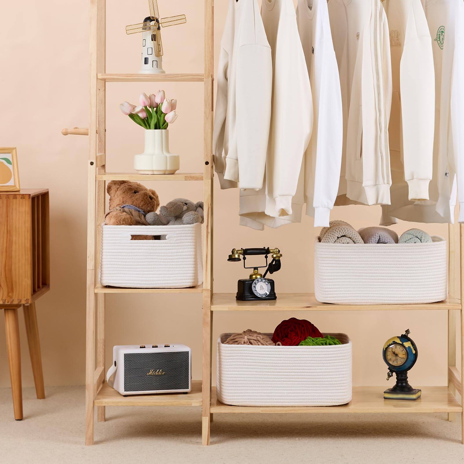 Dapper Styles Storage Baskets For Organizing Closet Shelf Clothes ...