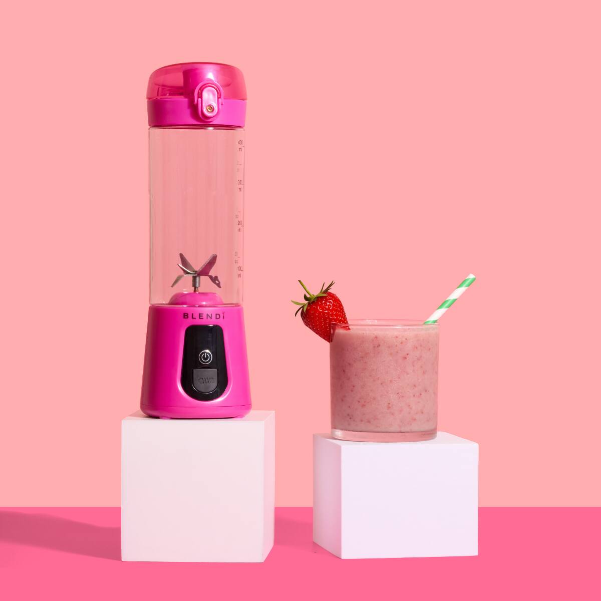 Alt View 1. BLENDi - BLENDi Pro+ 120W 17‑oz Portable Personal Blender for Smoothies & Ice Crushing - Hot Pink - Hot Pink.