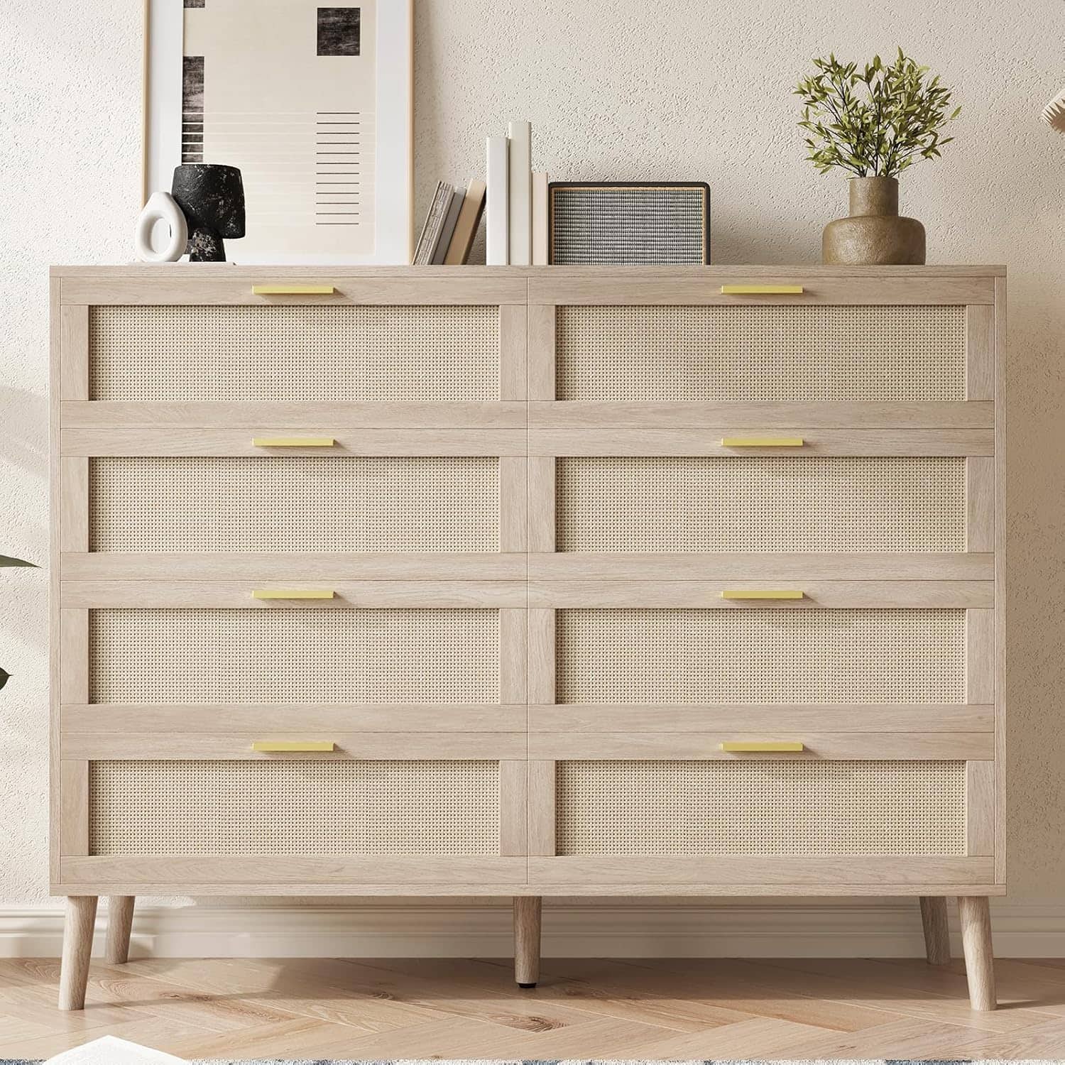 Jojoka - Drawers Dresser for Bedroom,Mid Century Modern Dresser Chest of Drawers - Off-white