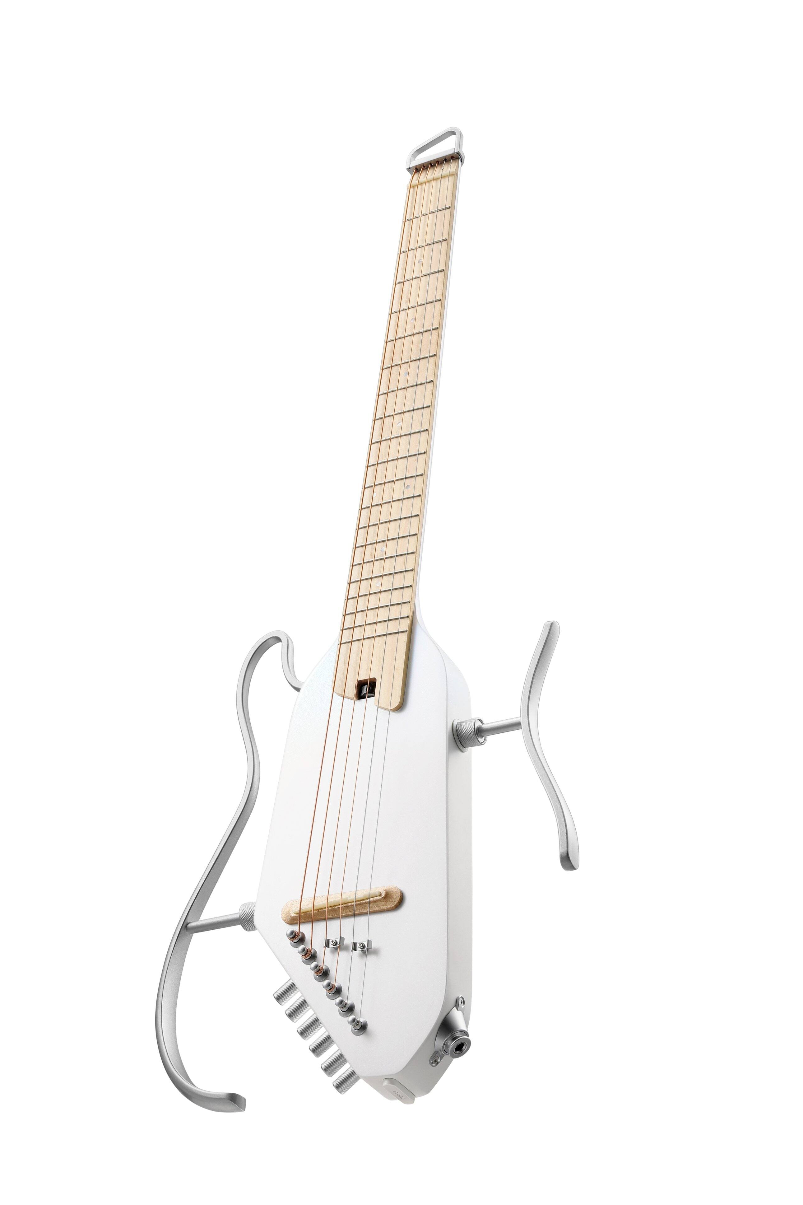 Left. Donner music - Donner HUSH™ I PRO Acoustic-Electric Travel Guitar Kit with Sound Effects White - White.
