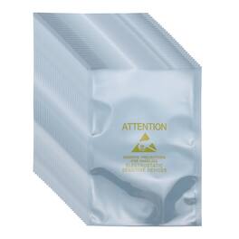 Unique Bargains - Anti Static Bag 5.1"x7.5", Open Top ESD Shielding, with Labels, for HDD/SSD/Electronics, 100pcs - Silver Gray