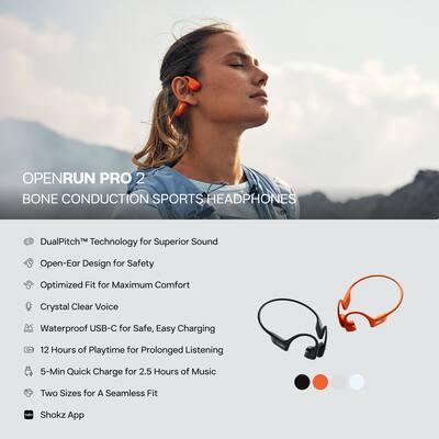 Shokz OpenRun Pro 2 Wireless Bone Conduction Open Ear Bluetooth Shokz OpenRun Pro 2 Wireless Bone Conduction Open Ear Bluetooth