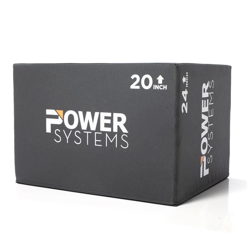 Power Systems - 3-in-1 Foam Plyo Box 16" x 20" - Non-Slip Plyometric Jump Box for Home Gym - Black