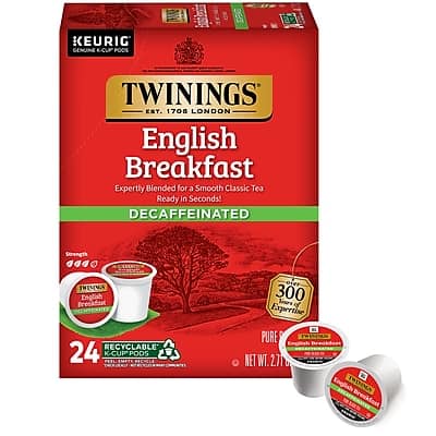 Twinings - English Breakfast Decaf Tea, Keurig K-Cup Pods, 24/Box