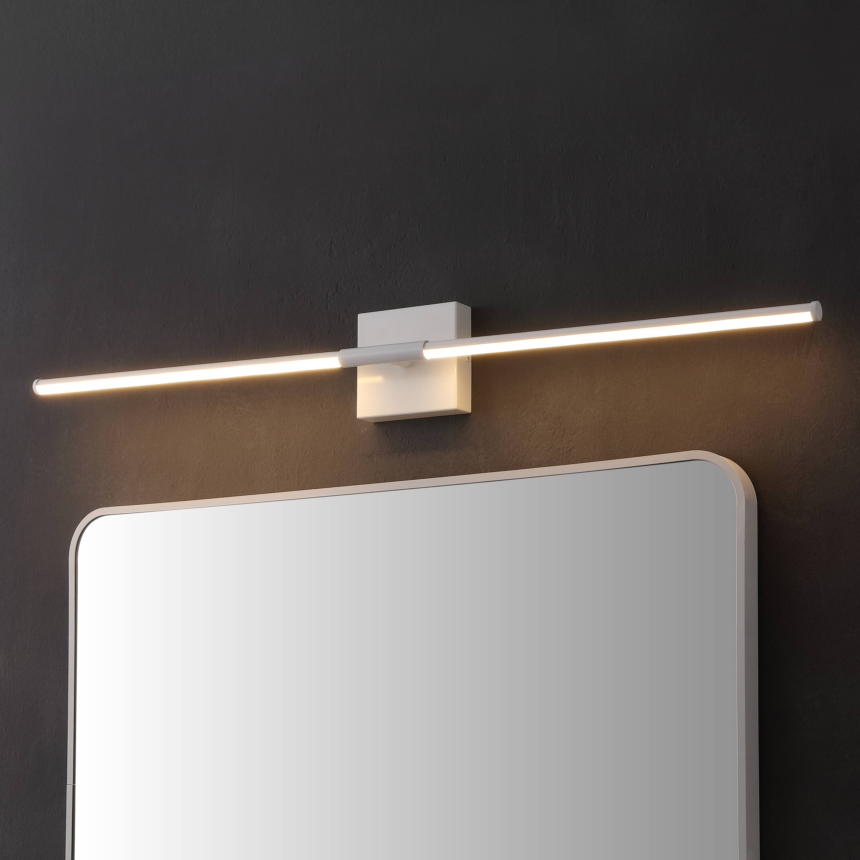 Alt View 1. Jonathan Y - McKenna 32" Modern Minimalist Dimmable Integrated LED Metal Wall Sconce, White - White.