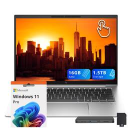 HP - EliteBook 845 G11 14" WUXGA Touchscreen Laptop,AMD Ryzen 7 8840U,16GB RAM,512GB SSD+1TB Dock Set,Win 11 Pro - Silver