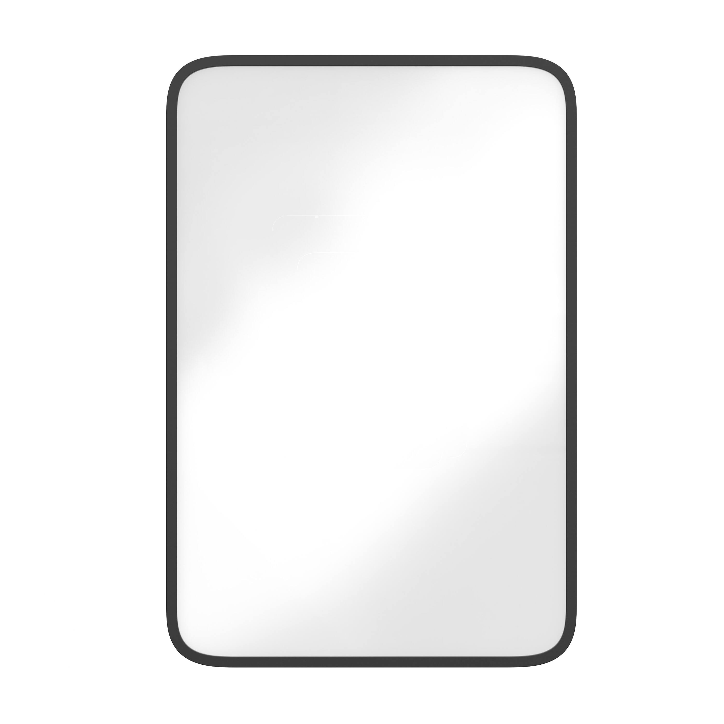Alt View 8. Emma + Oliver - Jackie Metal Framed Bathroom Medicine Cabinet with Reversible, Recessed Design and Beveled Rounded Mirror - Black.