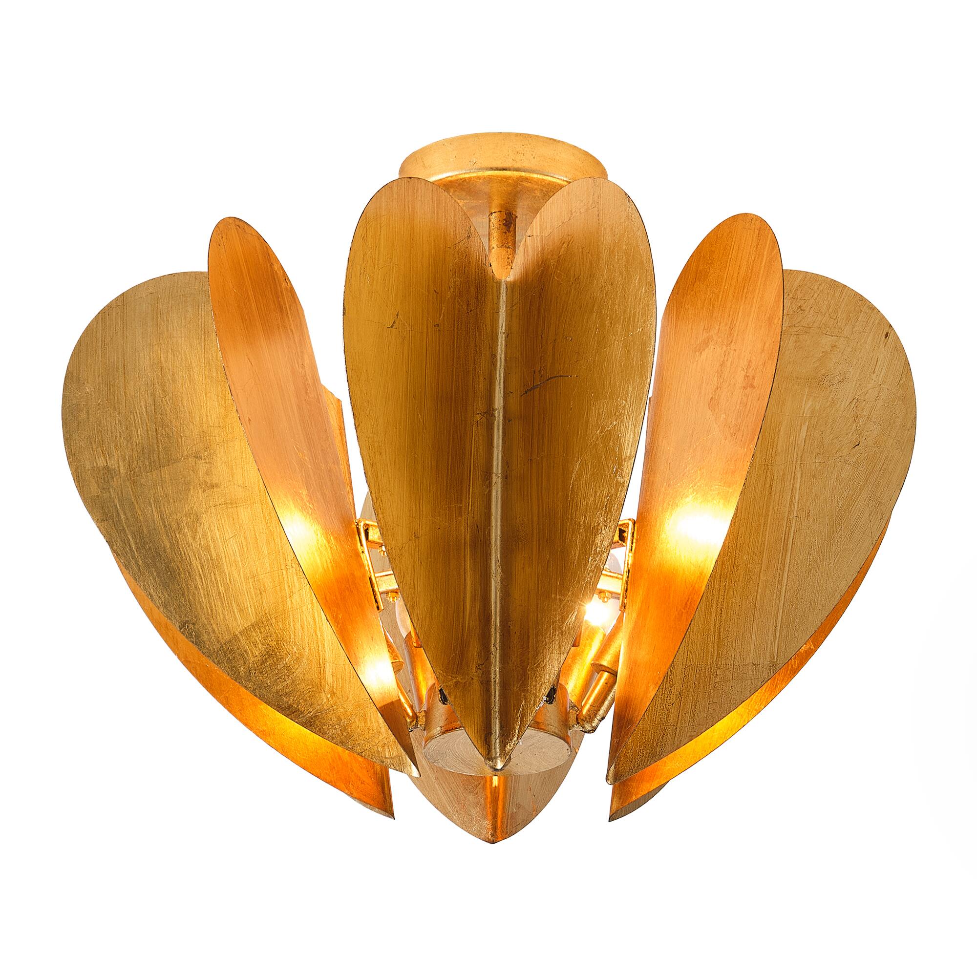 Alt View 2. Parrot Uncle - 19.3 in. 6-Light Gold Semi-Flush Mount Ceiling Light - Gold.