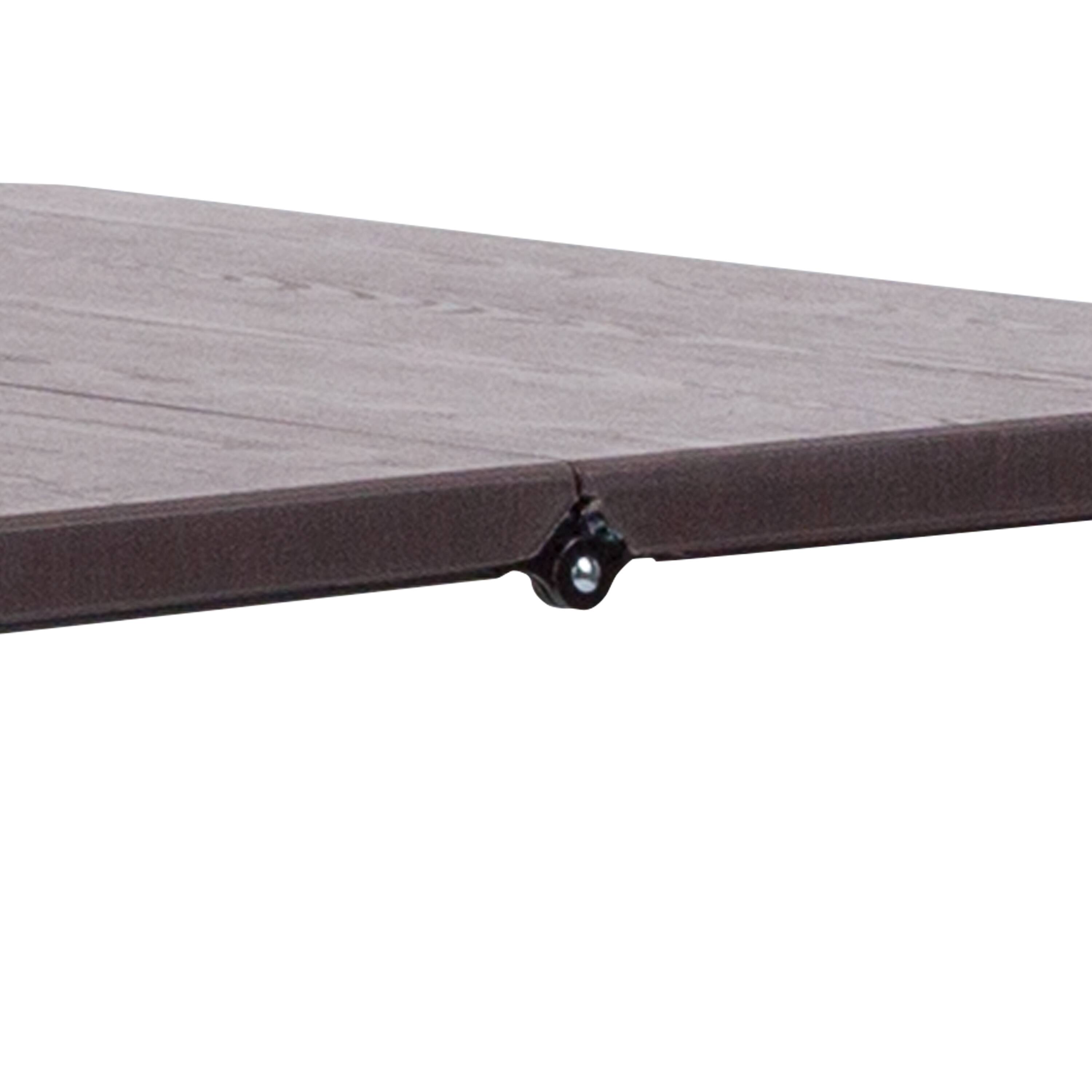 Alt View 20. Alamont Home - 2.83-Foot Square Bi-Fold Plastic Folding Table with Carrying Handle - Brown.