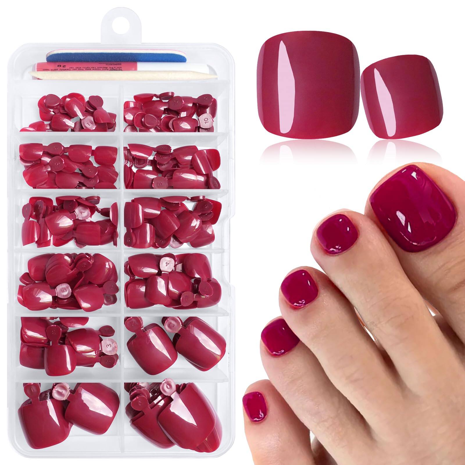 Stylel Star 168Pc Press Toenails Women Nails Glue Adhesive Tabs White ...
