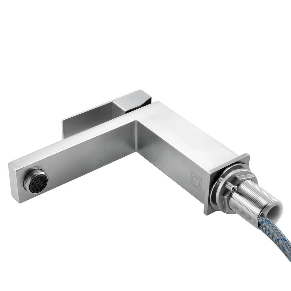 Alt View 2. Elegant Kitchen and Bath - Jakob Single Hole Single Handle Bathroom Faucet in Brushed Nickel - Brushed Nickel.