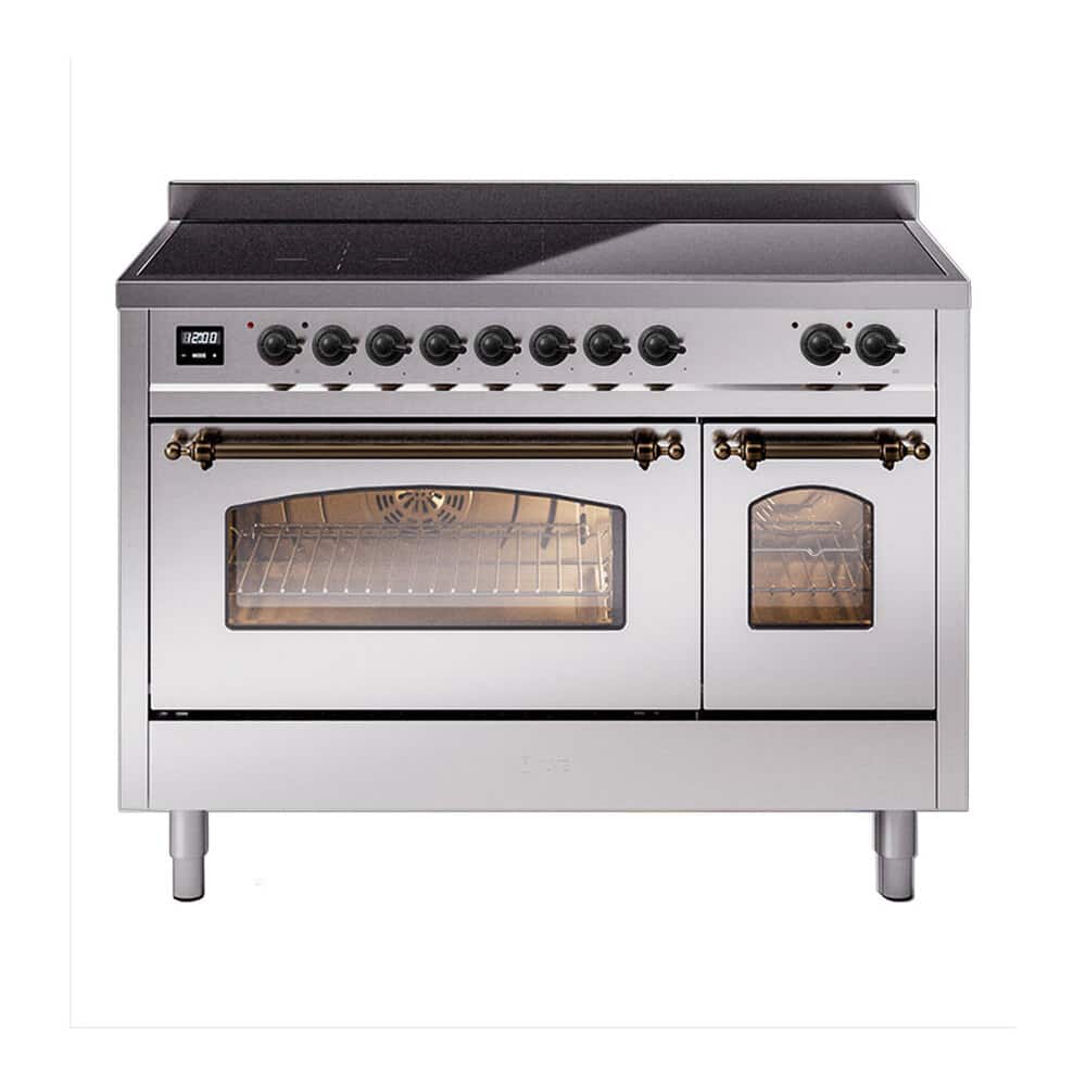 ILVE - Nostalgie II 48 inch Induction Range with 6 Induction Elements - Stainless Steel