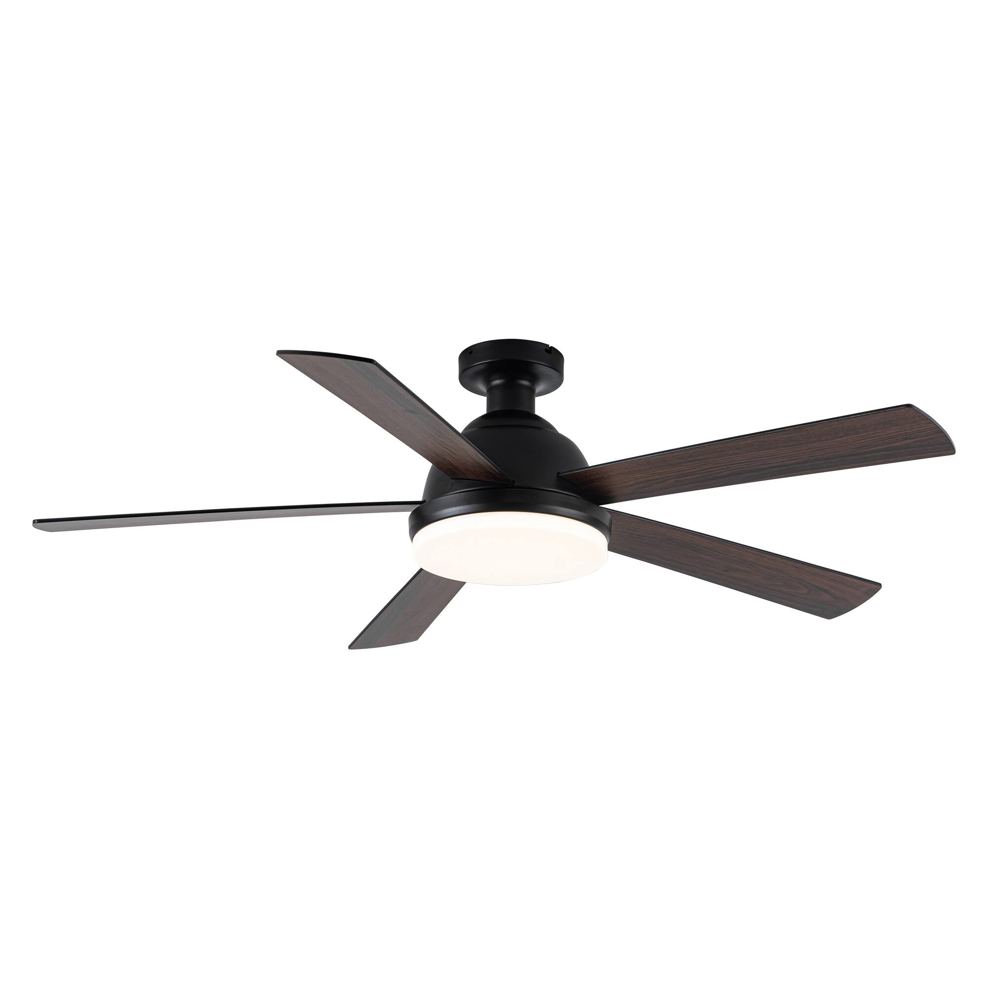 Alt View 7. Vaczon - 52‘’ Industrial Reversible Flush Mount Smart Ceiling Fan with Light and APP - Black.