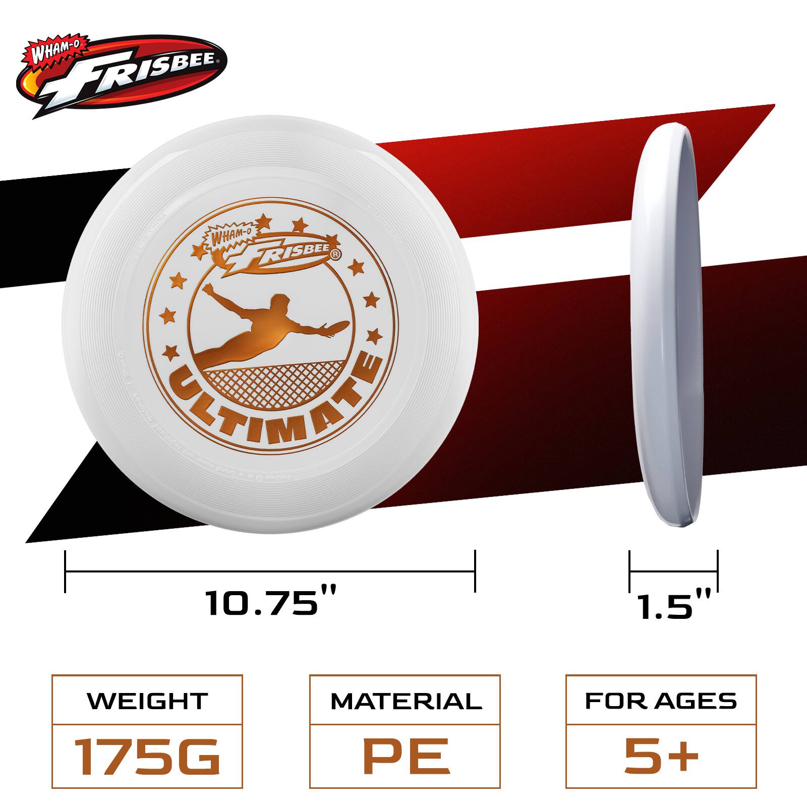 Wham O Frisbee Ultimate 175g Professional Training Disc for Competition ...